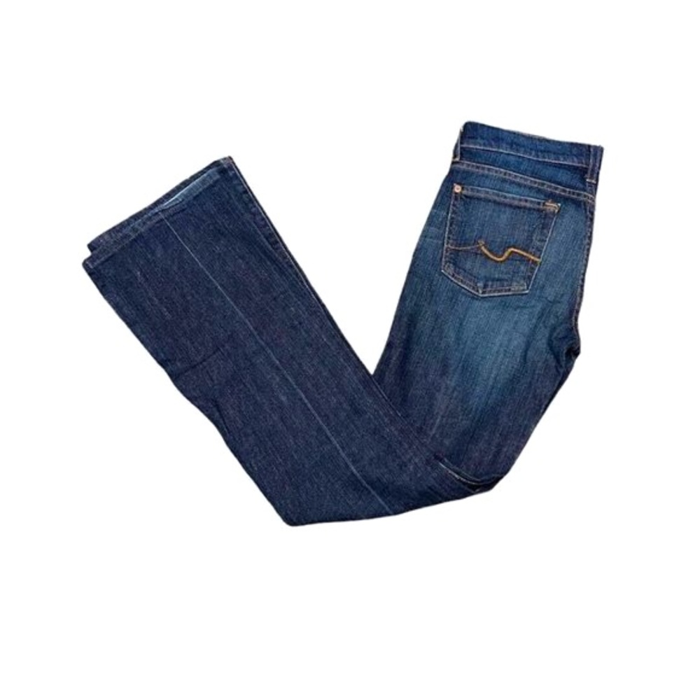 7 For All Mankind Bootcut Jeans Dark Wash Blue Womens Size 25x32 - Picture 8 of 10